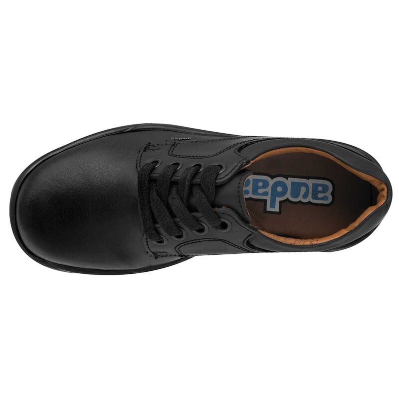 Audaz Zapato Escolar En Piel Para Ni&ntilde;o Negro Co... image number null