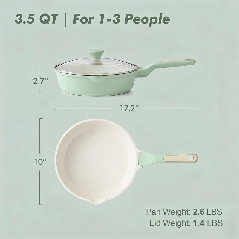 Sart&eacute;n Sensarte 25 cm Verde 3.5 L Antiadherente... image number null