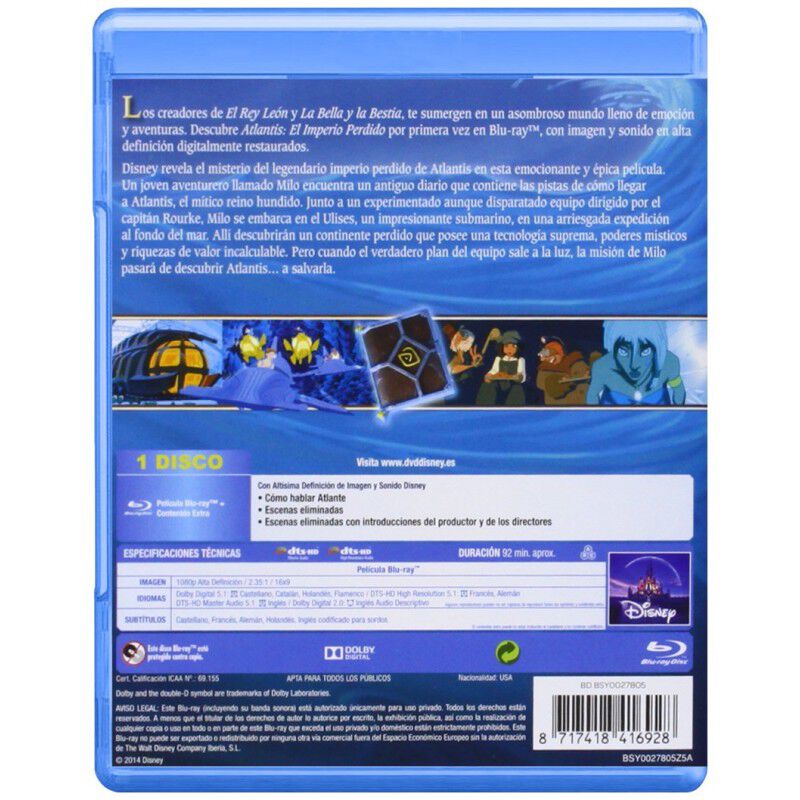 Atlantis: El Imperio Perdido [blu-ray] (2001) A... image number null
