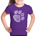 Camiseta Word Art Para Ni&ntilde;a - Pata de Gato - Morado