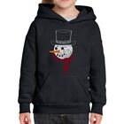 Sudadera Con Capucha Word Art Para Ni&ntilde;a - Cara de Mu&ntilde;eco de Nieve - Negro