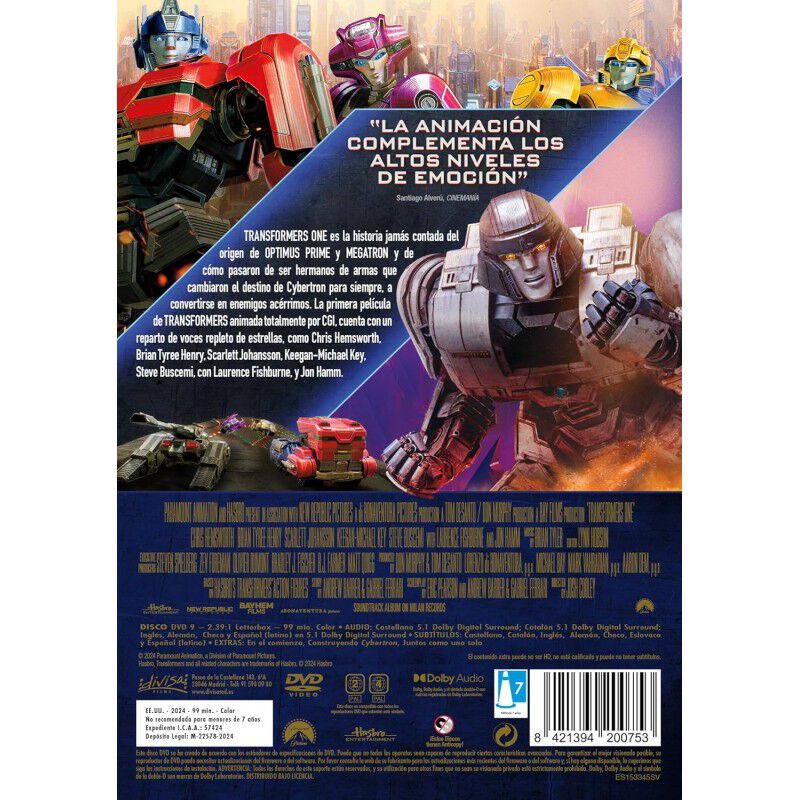 Transformers One [DVD] (2024) image number null