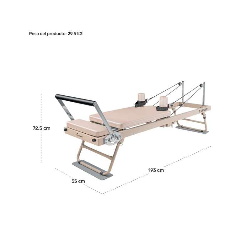 Cama Pilates Reformer Color Beige Yoga Plegable... image number null