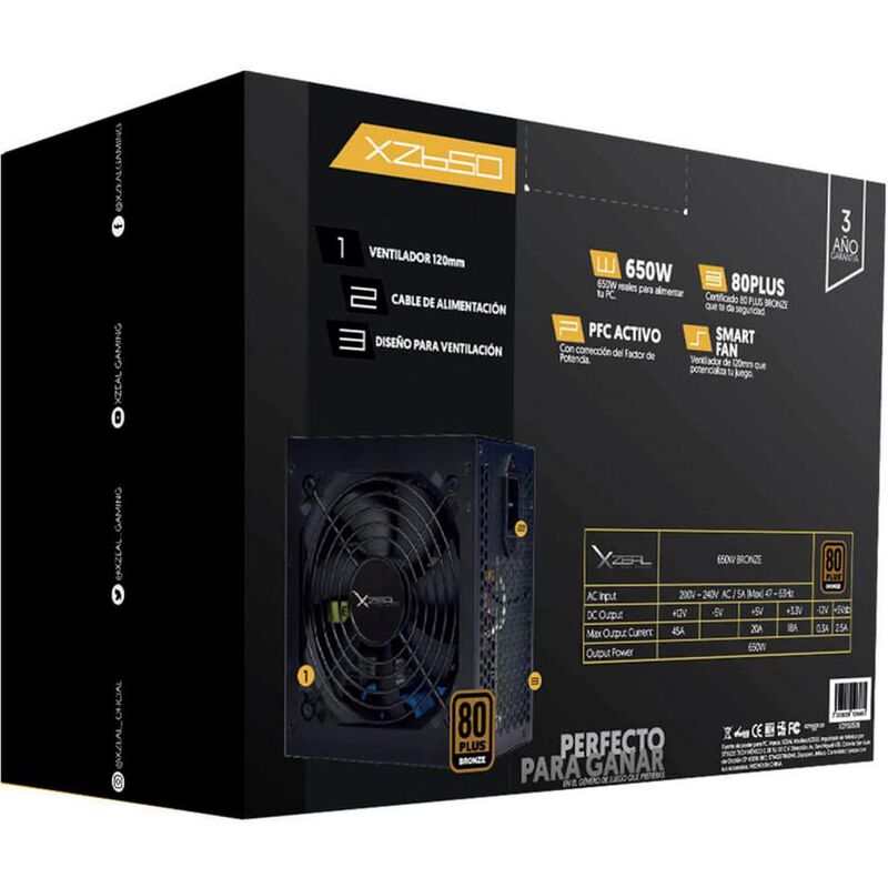 Fuente de Poder XZEAL XZPS650B 80 PLUS Bronze 2... image number null
