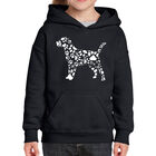 Sudadera Con Capucha Word Art Para Ni&ntilde;a - Huellas de Perro - Negro