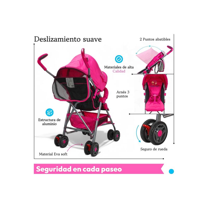 Carriola Para Beb&eacute; De Bast&oacute;n 502B Compacta, Ple... image number null