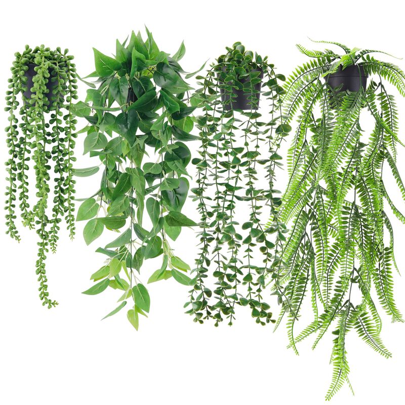 Plantas Colgantes Artificiales Der Rose, 4 Unid... image number null