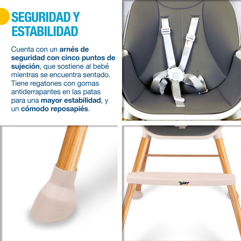 Silla Alta para Comer SHIMY 5 en 1 Gris image number null