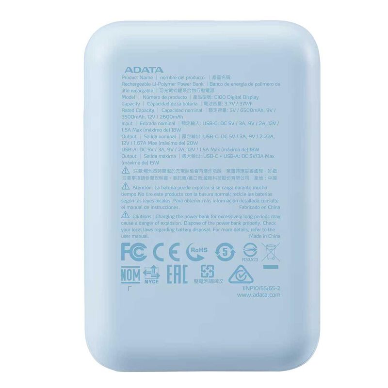 Bater&iacute;a Recargable ADATA C100 Powerbank 10000mA... image number null