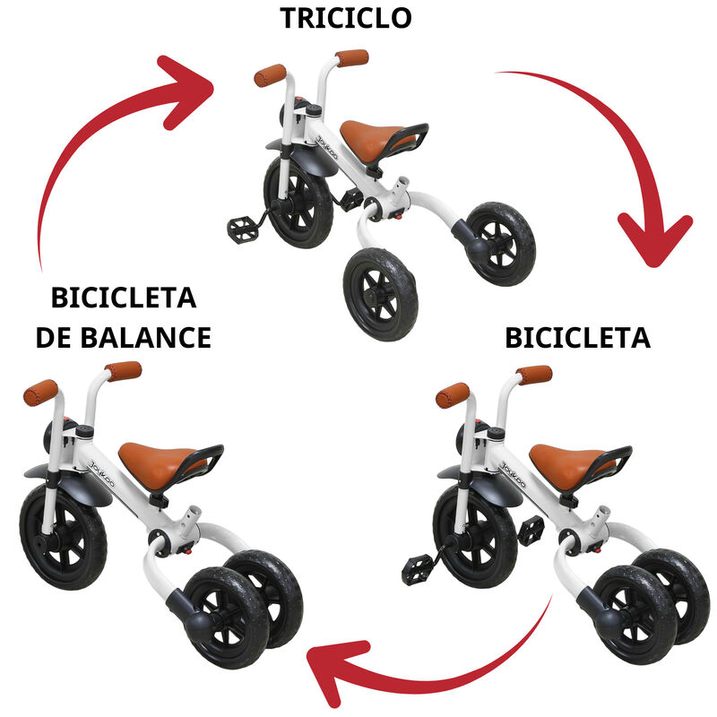 Triciclo 3 En 1 Para Ni&ntilde;os Con Bast&oacute;n, Bici Y B... image number null