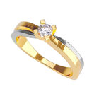 Anillo de Compromiso en Oro Amarillo 14K con Circonia -  Talla:8/ FJ709-14Y-CZ-8