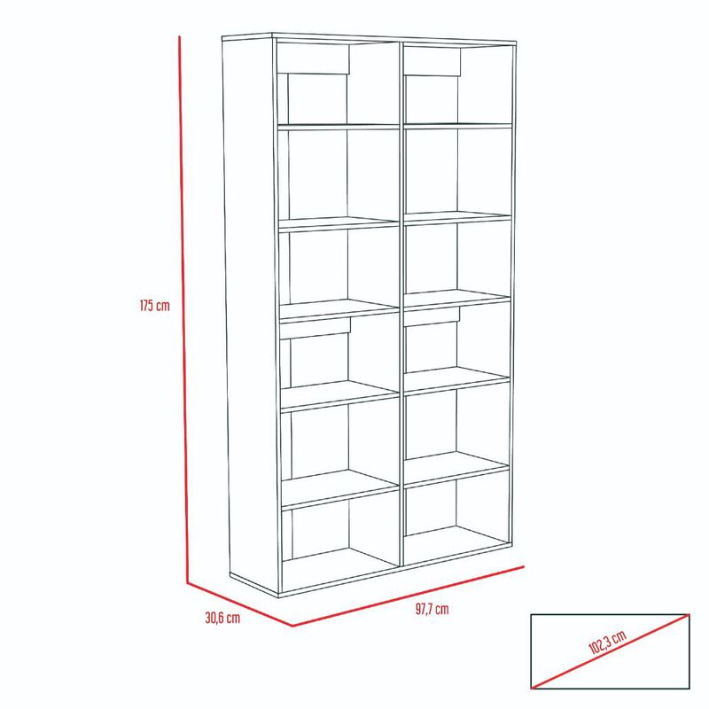 Librero Taira Nogal Virtual Muebles image number null