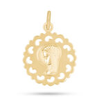 Medalla Circular Virgen Ni&ntilde;a Oro Amarillo 10k Sin Cadena (18mm Aprox)