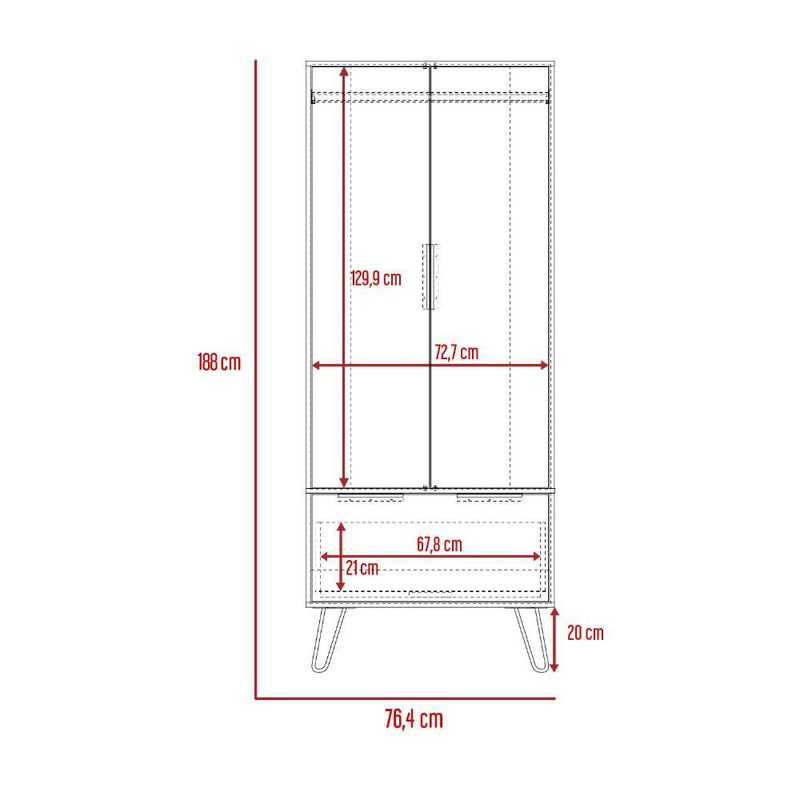 Closet Ali Café Claro y Wengue Virtual Muebles image number null