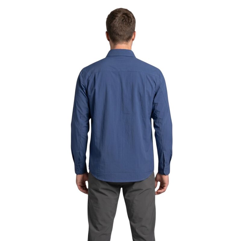 Atlo Camisa Lisa Manga Larga Blue Para Hombre image number null