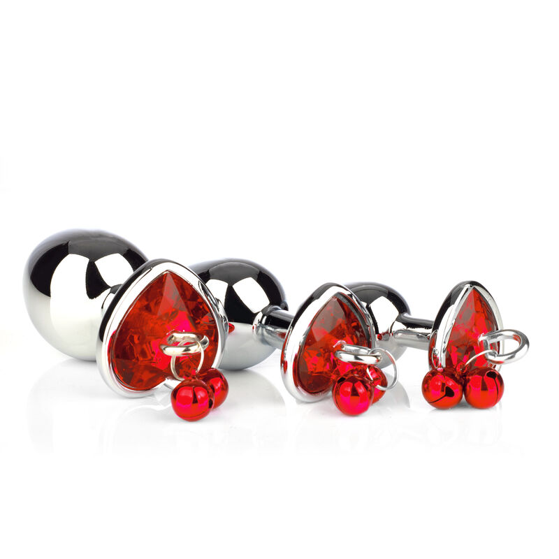 SET DE PLUG ANALES DE METAL ROJO DIAMANTE CASCA... image number null