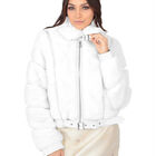 Chamarra Corta Peluche Cinturon Ajustable Blanco Roosevelt A276