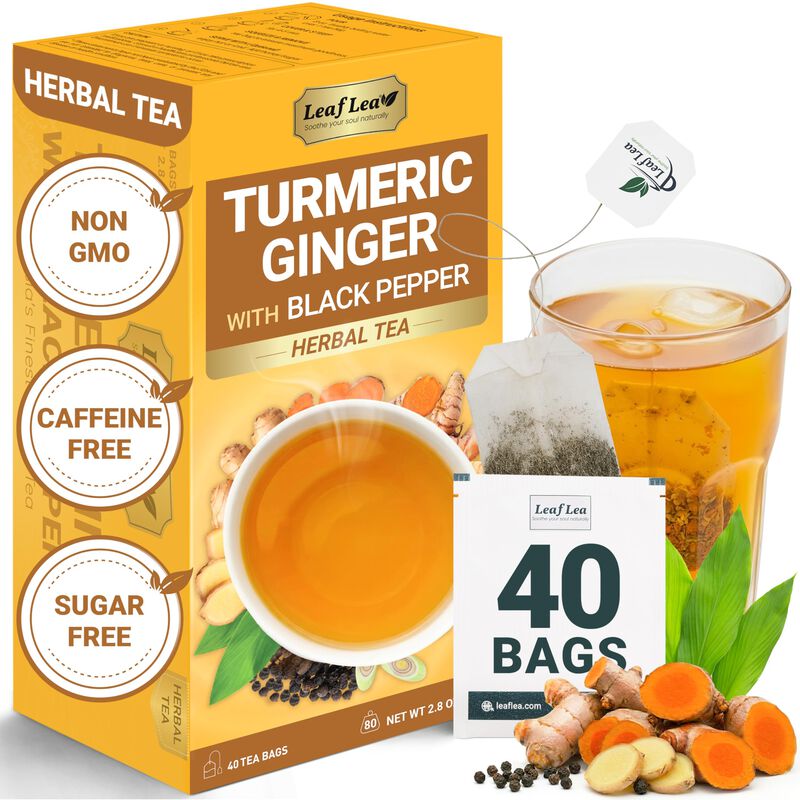 T&eacute; Leaflea De C&uacute;rcuma Y Jengibre, 40 Sobres Sin... image number null