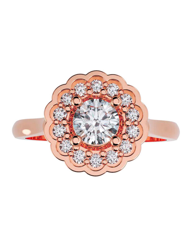 Anillo de Compromiso en Oro de 10K con Circonia... image number null