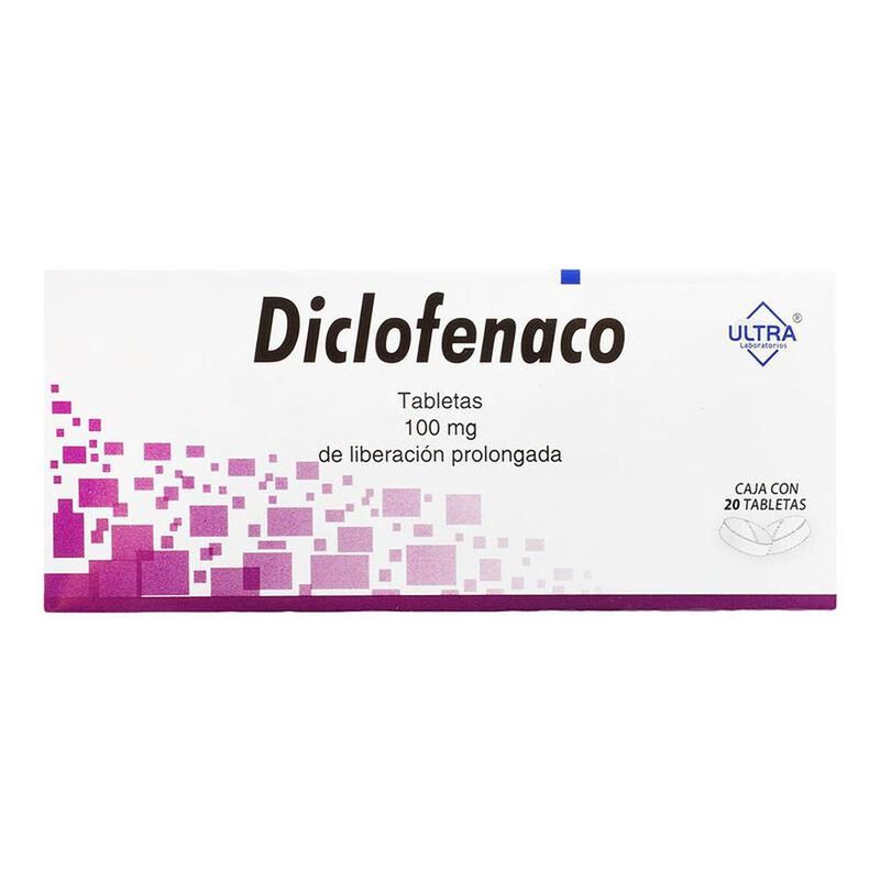 Diclofenaco 100mg caja 20 tabletas image number null