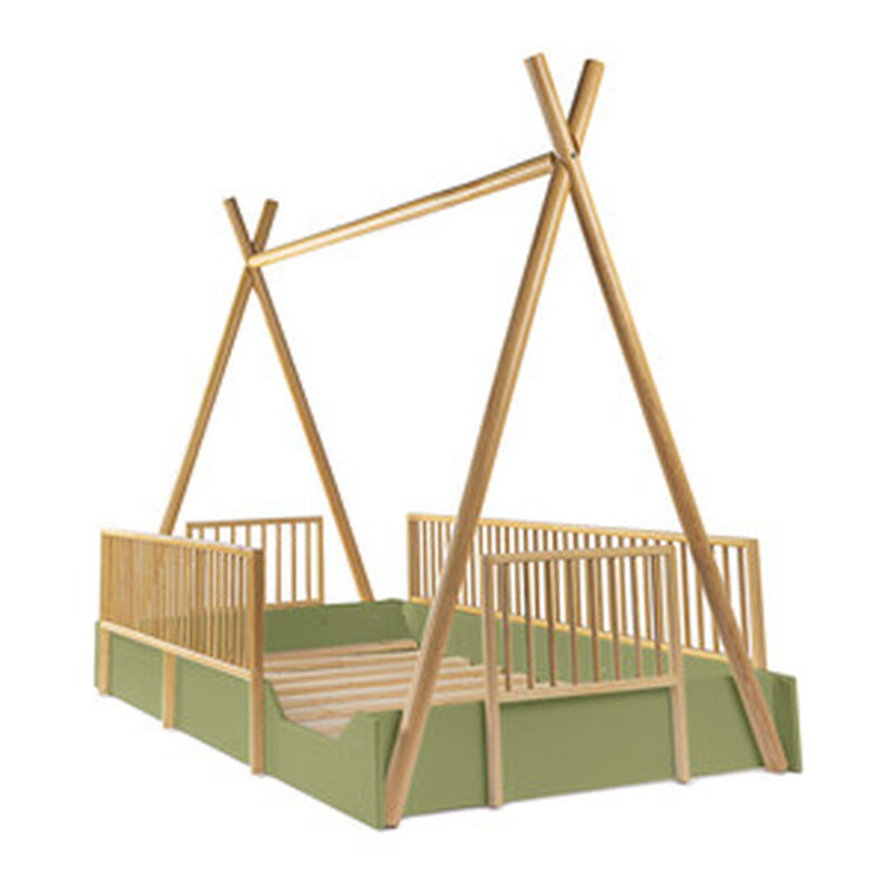 Cama Tipi Montessori de Madera con Barandales R... image number null