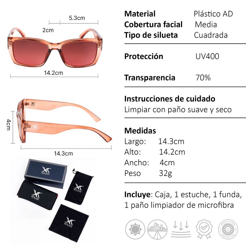 Lentes De Sol Xolek 155 Retro Cuadrado Rb Uv400... image number null