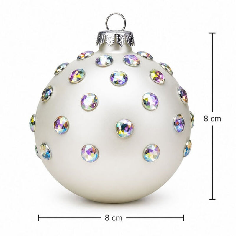 Set De 6 Esferas Navide&ntilde;as Blanco Mate 8 Cm -  ... image number null
