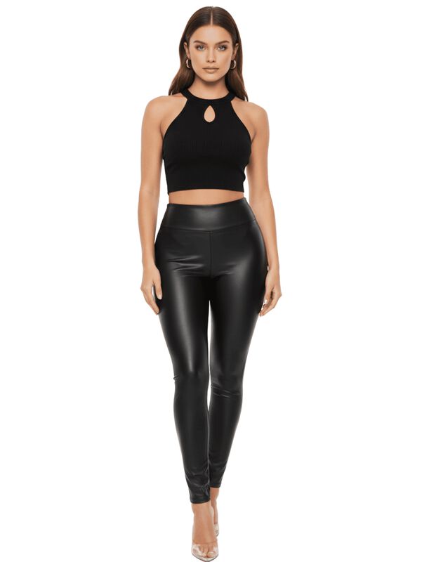 Set 2 Piezas Blusa y Legging Tipo Piel para Muj... image number null