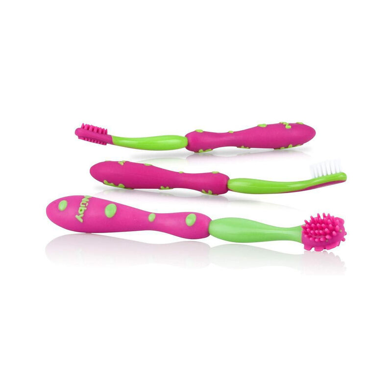 Set Cepillo Oral 3 Etapas Nuby Rosa Verde image number null