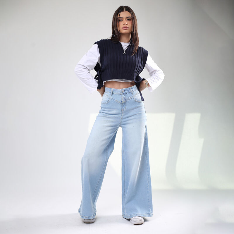 Jeans Super Wide Leg Color Claro Sb4565C image number null