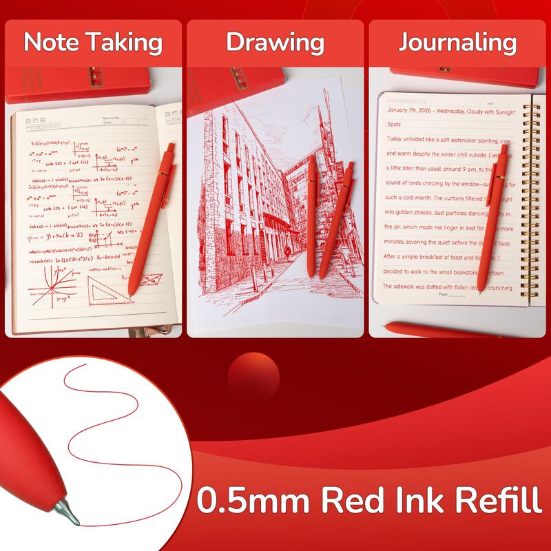 Bol&iacute;grafos De Tinta Gel Yoxmjdb 0,5 mm Rojo - J... image number null