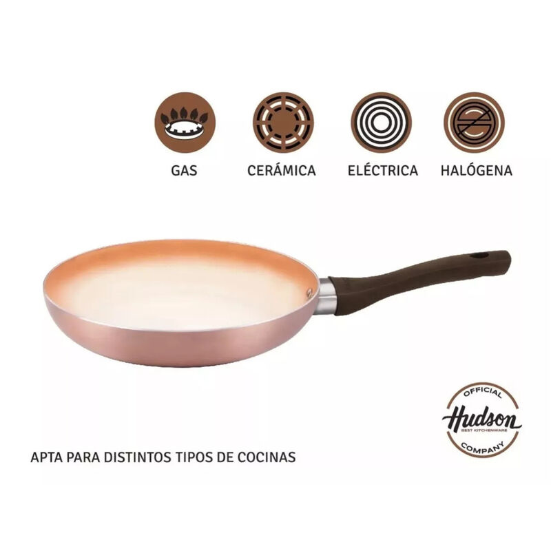 2 sartenes HUDSON Aluminio 24/26cm color cobre ... image number null