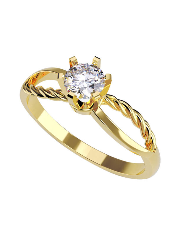 Anillo de Compromiso de 14K con Diamante de Lab... image number null