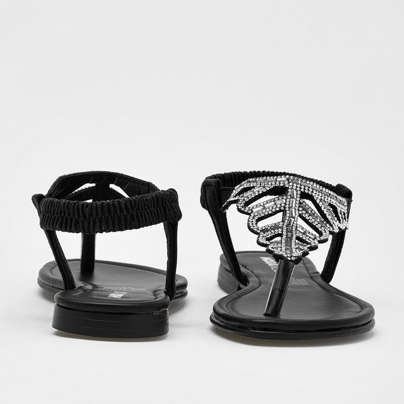 Moramora Sandalia para mujer negro plata image number null
