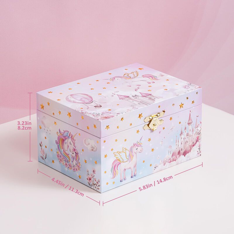 Caja De Joyas Procase Unicornio Con Mu&ntilde;eca Gira... image number null