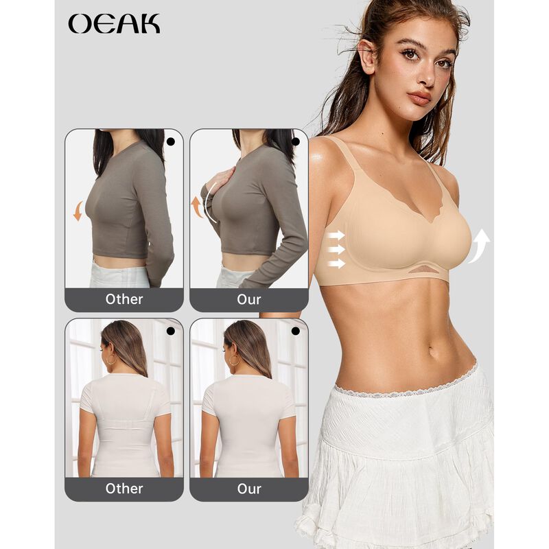 Sujetador OEAK Push-up Sin Aros, Cobertura Comp... image number null