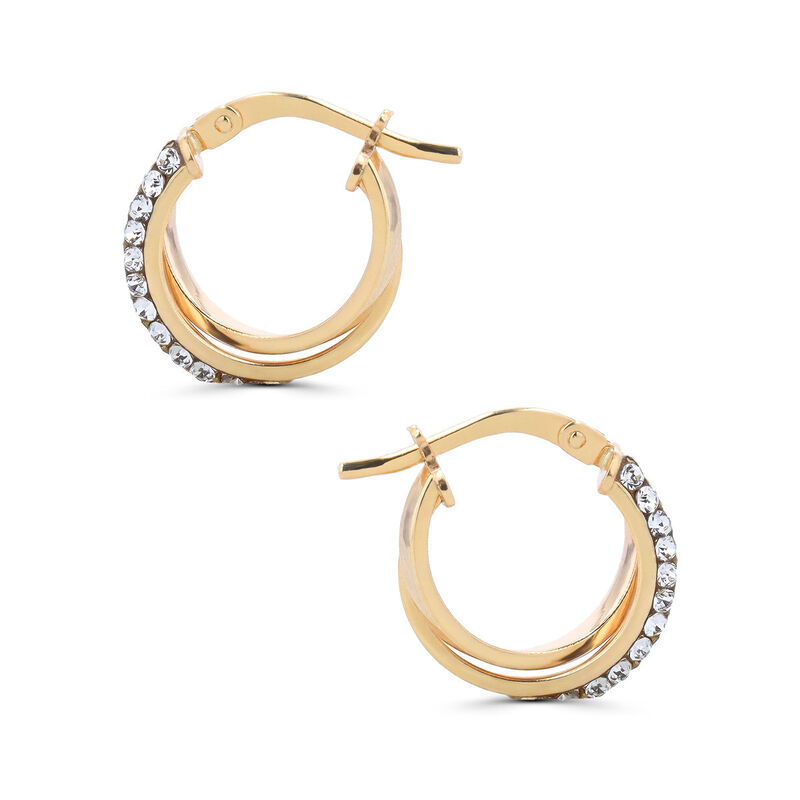 Arracadas Oro 10k Con Zirconias 10 Mm | Bizzarr... image number null