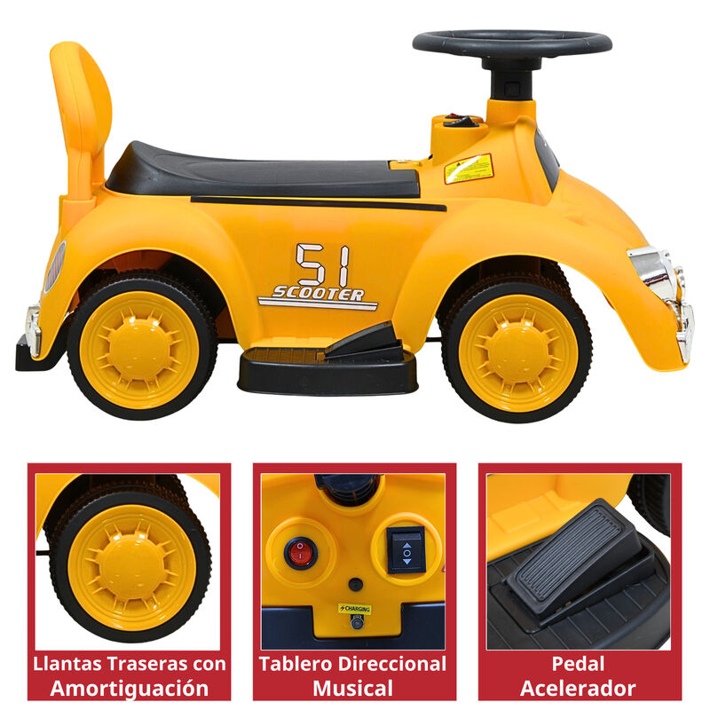 Montable El&eacute;ctrico Para Ni&ntilde;os 6v Con Bast&oacute;n Aju... image number null