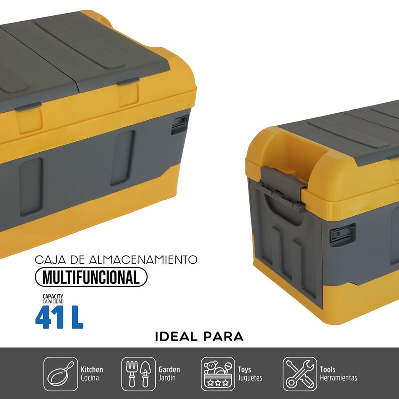 Caja Almacenamiento Plegable Amarillo con Gris image number null