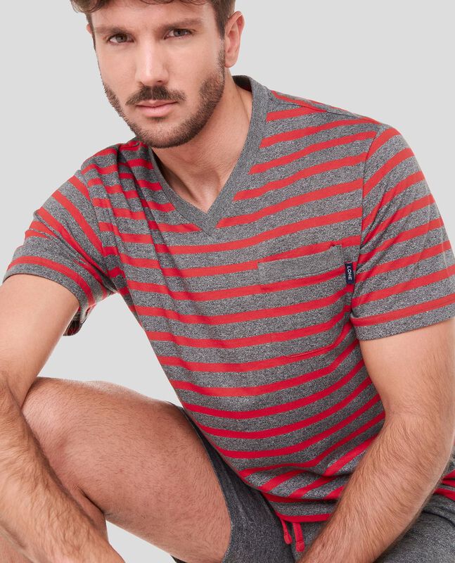 Pijama de Rayas Rojas Rojo image number null