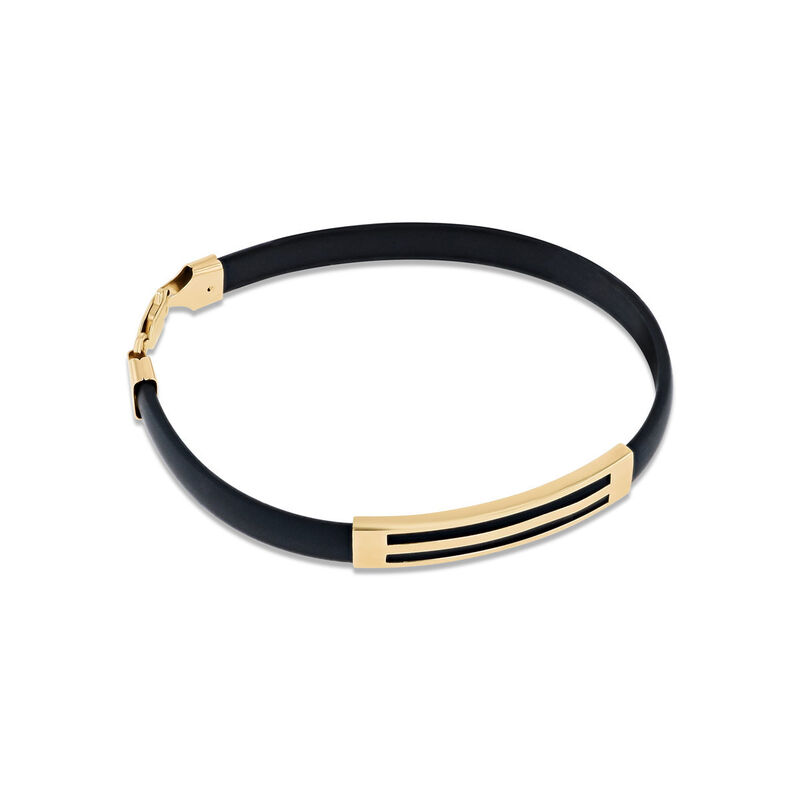 Pulsera De Caucho Con Tubo De Oro 14K image number null