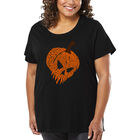 Camiseta De Talla Grande Word Art Para Mujer - Calabaza Malvada- Negro