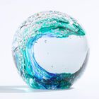 Escultura Qianwei Bola De Cristal Olas Del Oc&eacute;ano 8 cm