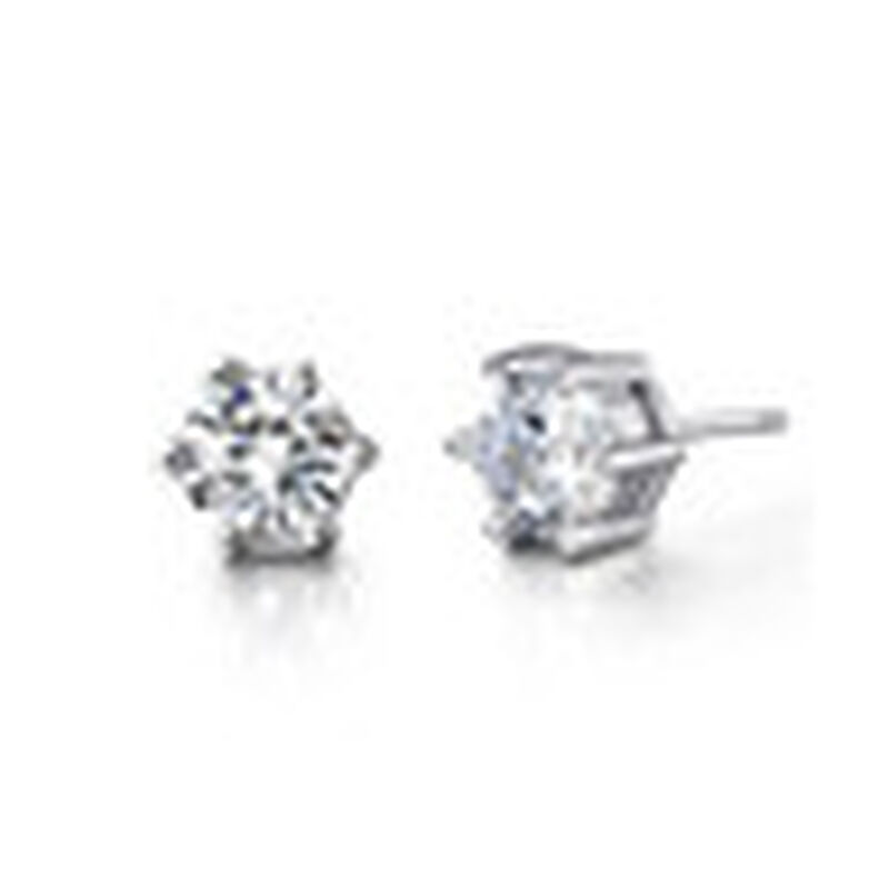 Aretes en Baño de Oro Blanco de 18K  con Crista... image number null