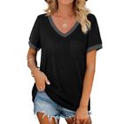 Camiseta Geifa Cuello V Manga Corta Negra Talla 2XL