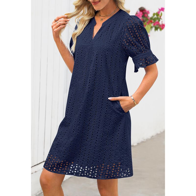 Vestido Mini Merokeety Talla XL Azul Marino image number null
