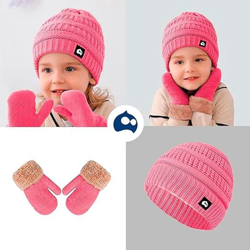 Juego de Gorro, Bufanda y Guantes Rosa para Niñ... image number null