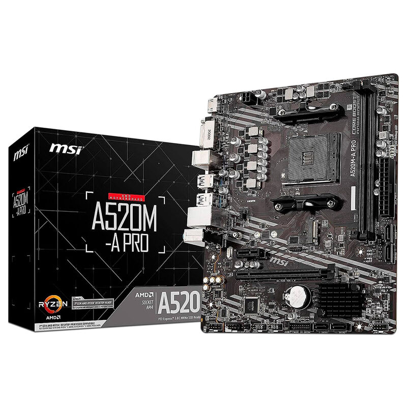 T. Madre MSI A520M-A PRO, AM4, DDR4, Micro-ATX image number null