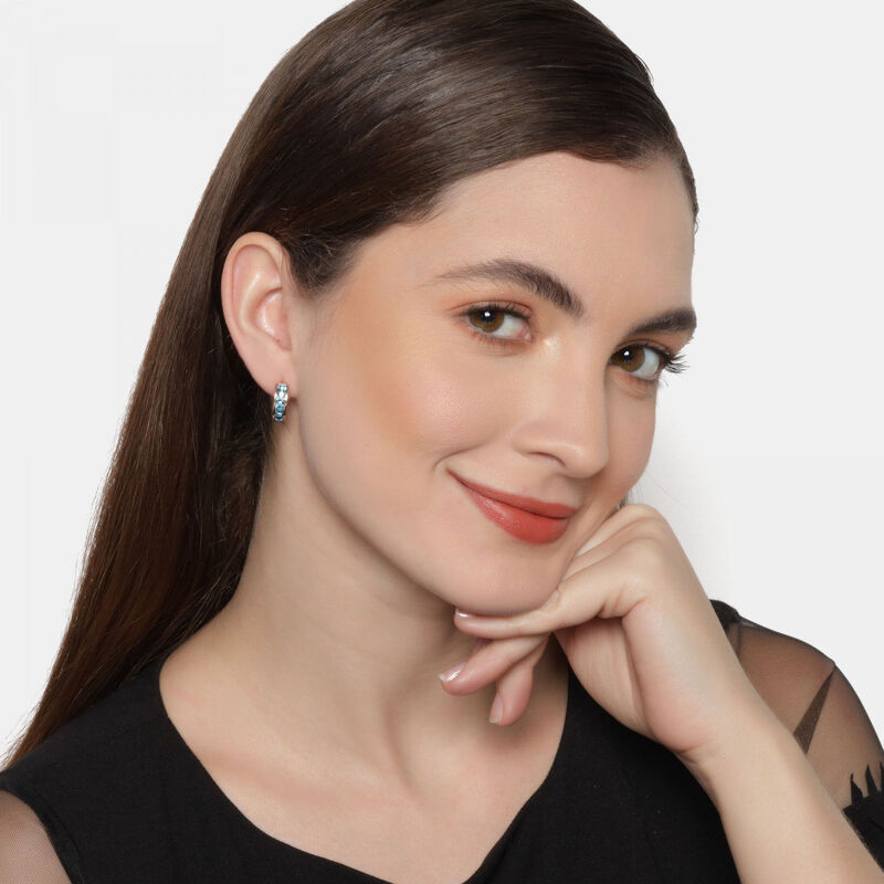 Arracadas en Ba&ntilde;o de Oro Rosa de 18K con Crista... image number null