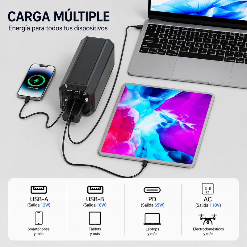 Mahueeol Power Bank Con Ac 100w, Bater&iacute;a Extern... image number null